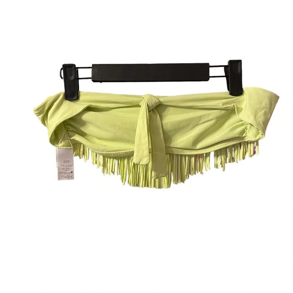 L*SPACE YELLOW BANDEAU FRINGE BIKINI TOP - Picture 2 of 3